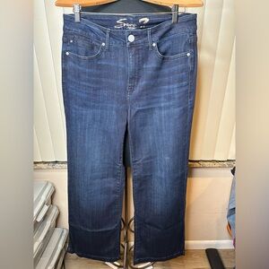 Seven7 Jeans Midnight (dark denim) Wide Leg Stretchy Indigo Jeans size 10